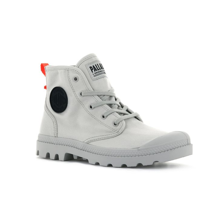 Palladium Pampa Hi Twill Women's Boots Light Grey | UK P170-VZY